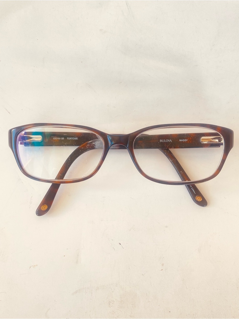 Bulova Massey Tortoiseshell Women's Eyeglass Frames Brown Amber Blue w/Box